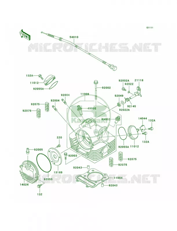 Cylinder Head Kawasaki QUAD 300 2000 Prairie 300  KVF300-B2