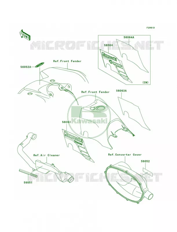 DecalsGreenB3 Kawasaki QUAD 300 2000 Prairie 300  KVF300-B2