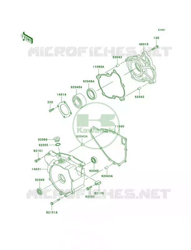 Engine Covers Kawasaki QUAD 300 2000 Prairie 300  KVF300-B2