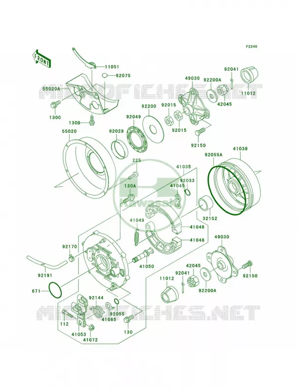 Rear Hub Kawasaki QUAD 300 2000 Prairie 300  KVF300-B2