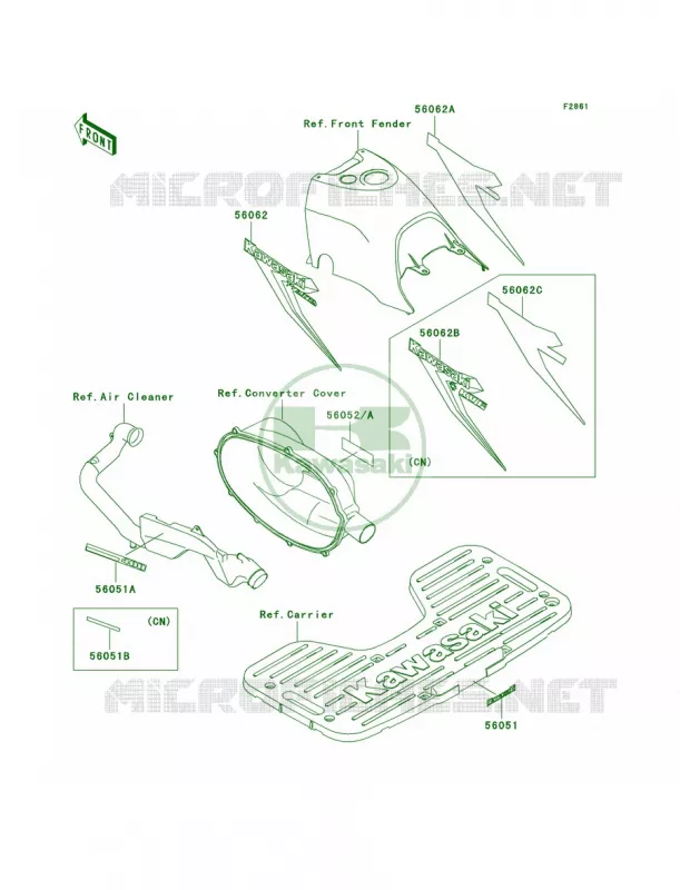 DecalsGreenC1 Kawasaki QUAD 400 2000 Prairie 400 4X4  KVF400-C2