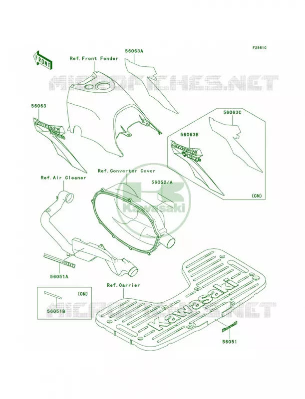 DecalsRedC2 Kawasaki QUAD 400 2000 Prairie 400 4X4  KVF400-C2