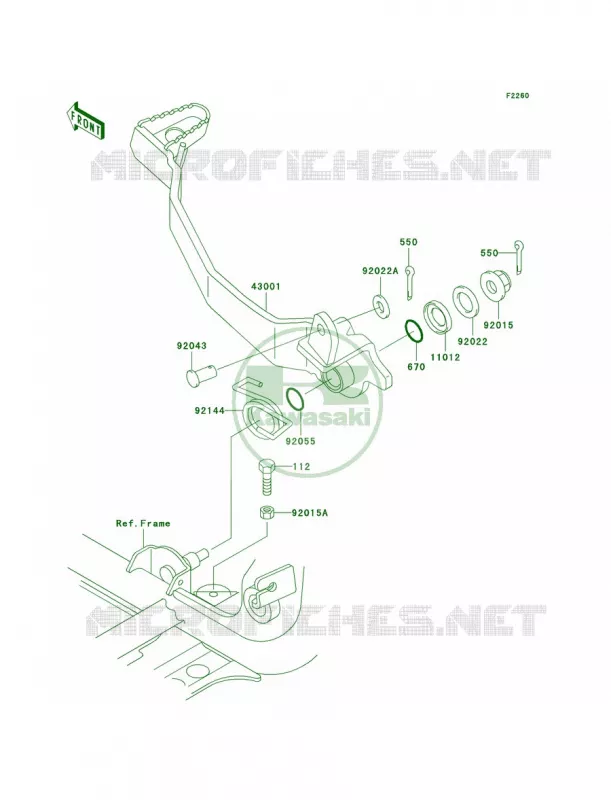 Brake Pedal Kawasaki QUAD 400 2000 Prairie 400  KVF400-D2