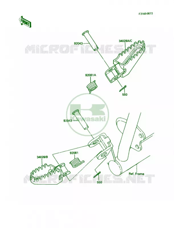 Footrests Kawasaki MOTOS 80 1985 KDX80  KDX80-C2