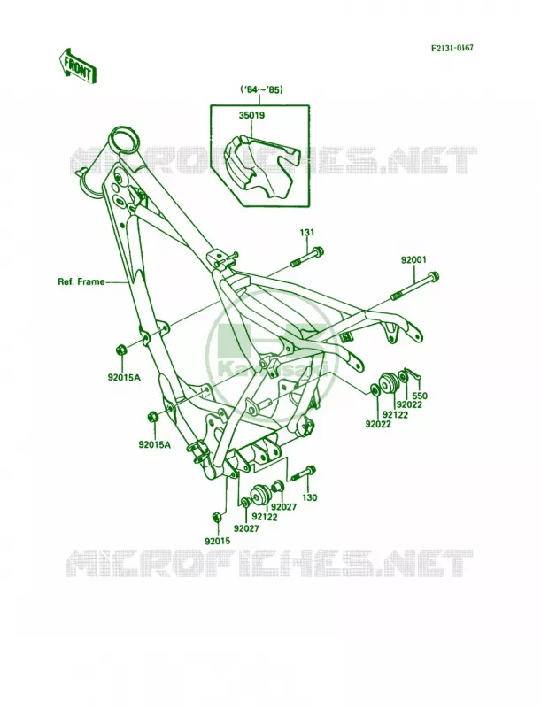 Frame Fittings Kawasaki MOTOS 80 1985 KDX80  KDX80-C2