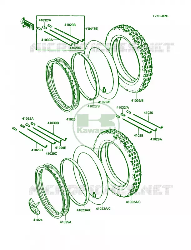 WheelsTires Kawasaki MOTOS 80 1985 KDX80  KDX80-C2