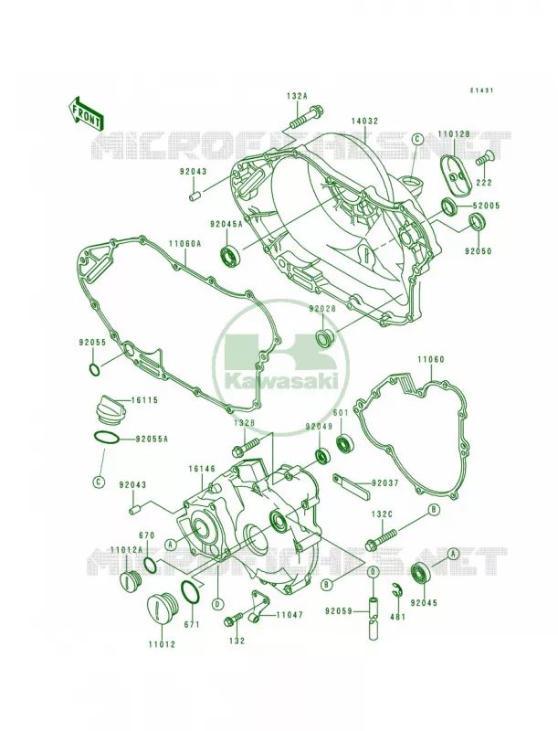 Engine Covers Kawasaki QUAD 400 1998 Bayou 400 4X4  KLF400-B6