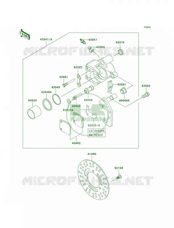 Front Brake Kawasaki QUAD 400 1998 Prairie 400 4X4  KVF400-A2