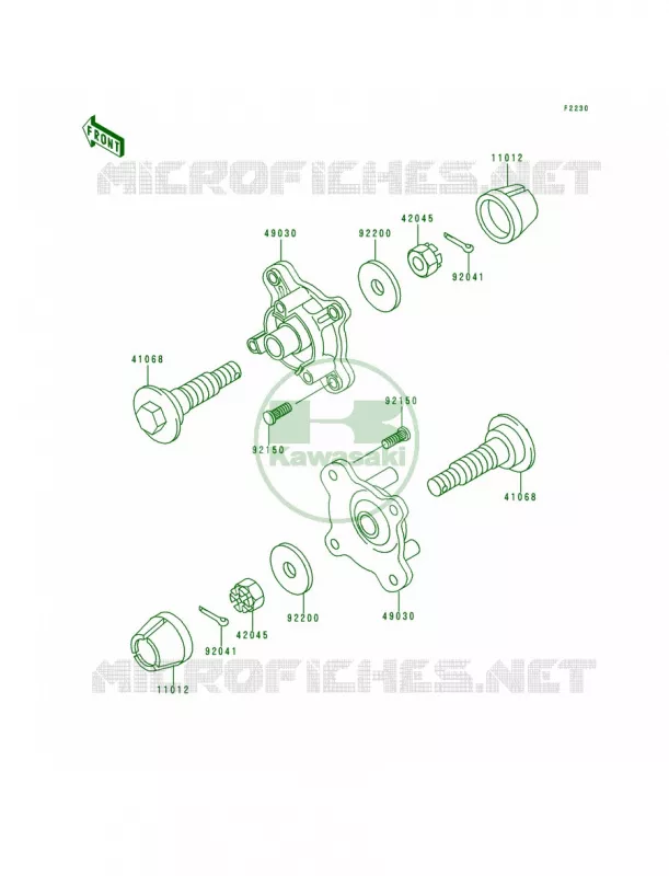 Front Hub Kawasaki QUAD 400 1998 Prairie 400  KVF400-B1