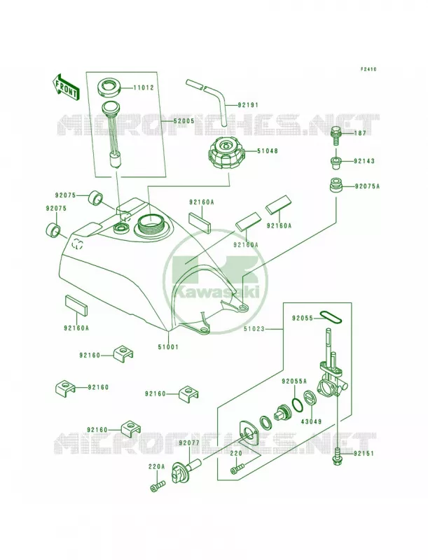 Fuel Tank Kawasaki QUAD 400 1998 Prairie 400  KVF400-B1
