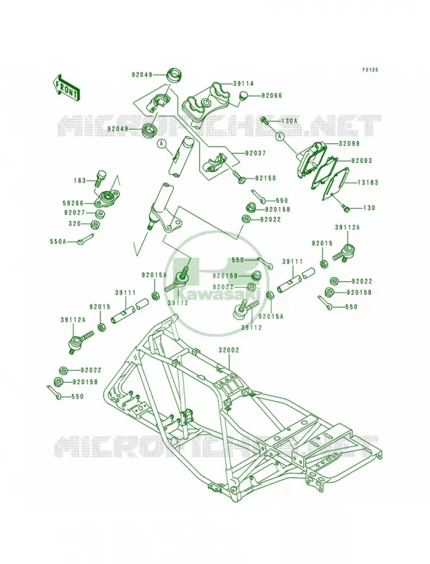 Frame Kawasaki QUAD 220 1996 Bayou 220  KLF220-A9