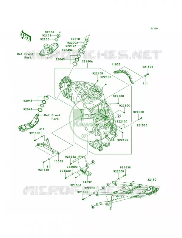 Frame Kawasaki MOTOS 1400 2014 Concours 14 ABS  ZG1400CEF