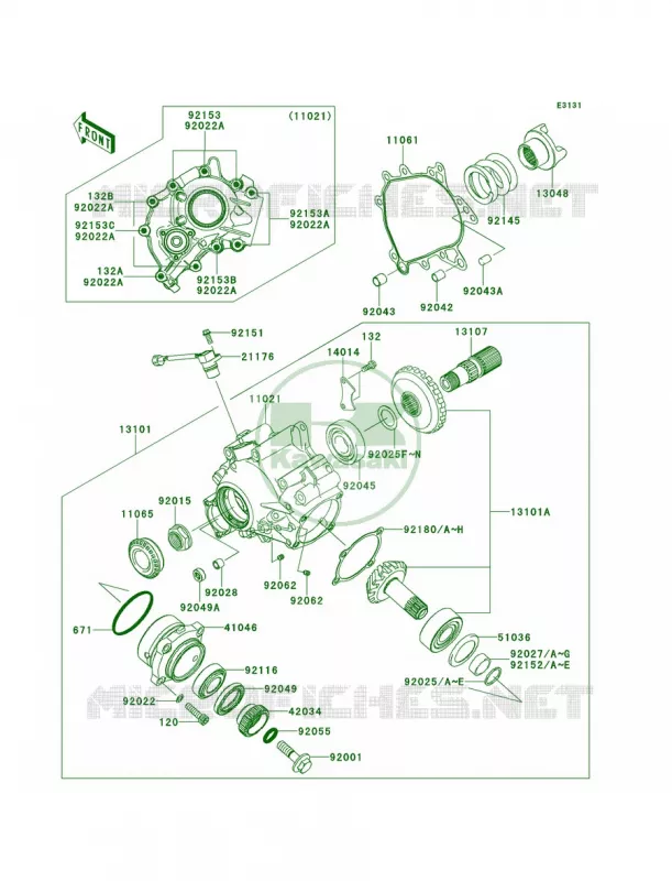 Front Bevel Gear Kawasaki MOTOS 1400 2014 Concours 14 ABS  ZG1400CEF