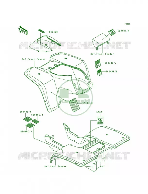 Labels Kawasaki QUAD 300 1996 Bayou 300  KLF300-B9