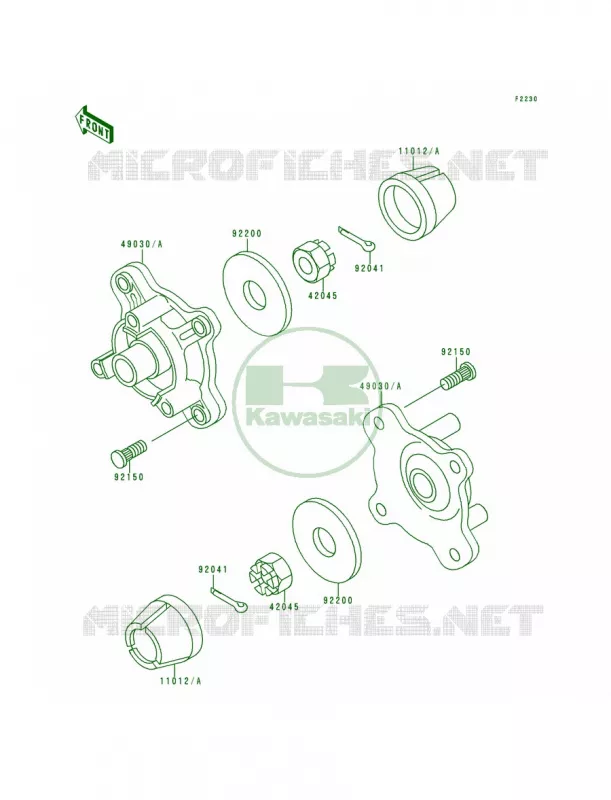 Front Hub Kawasaki QUAD 400 1996 Bayou 400 4X4  KLF400-B4