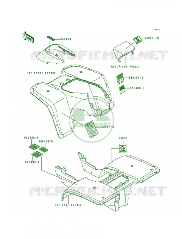 Labels Kawasaki QUAD 300 1995 Bayou 300  KLF300-B8