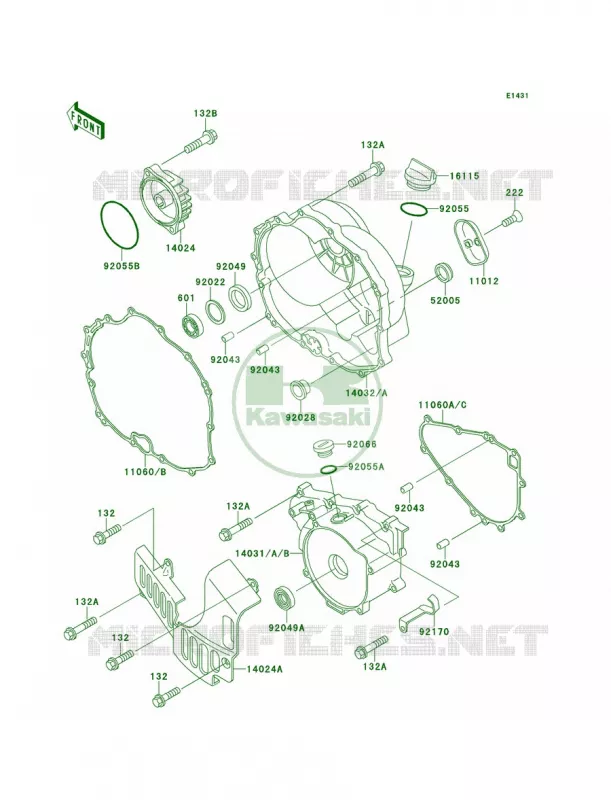 Engine Covers Kawasaki QUAD 300 1995 Bayou 300 4X4  KLF300-C7