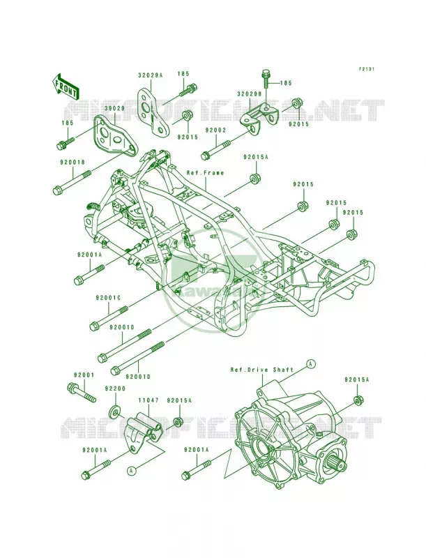 Frame Fittings Kawasaki QUAD 400 1995 Bayou 400 4X4  KLF400-B3