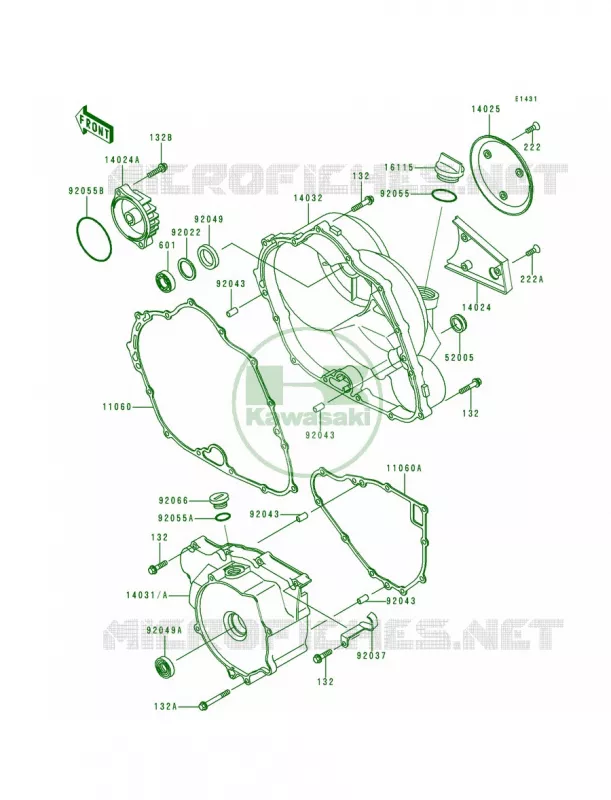 Engine Covers Kawasaki QUAD 300 1994 Bayou 300  KLF300-B7