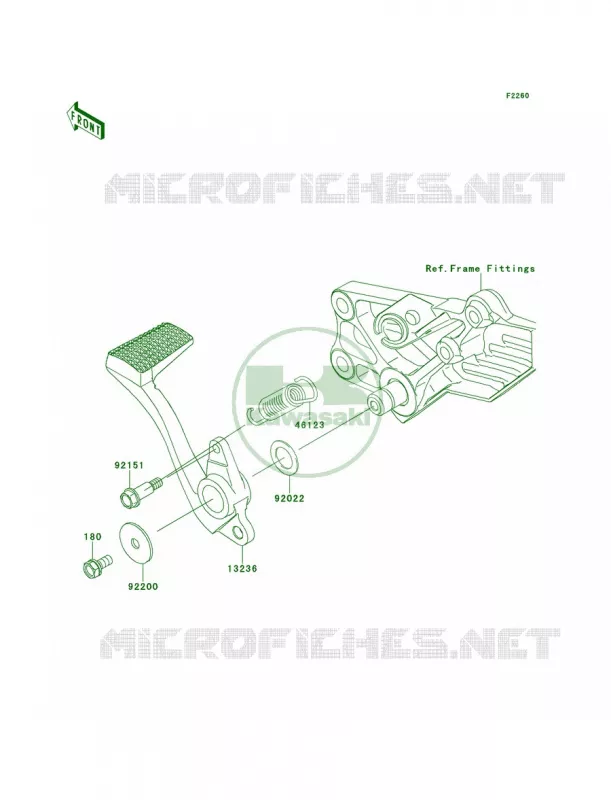 Brake PedalTorque Link Kawasaki MOTOS 1400 2013 Concours 14 ABS  ZG1400CDF