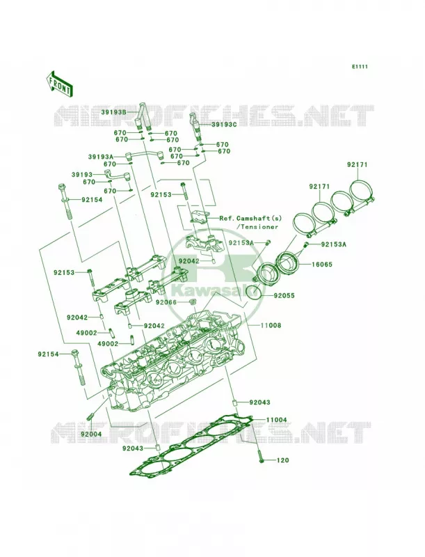 Cylinder Head Kawasaki MOTOS 1400 2013 Concours 14 ABS  ZG1400CDF