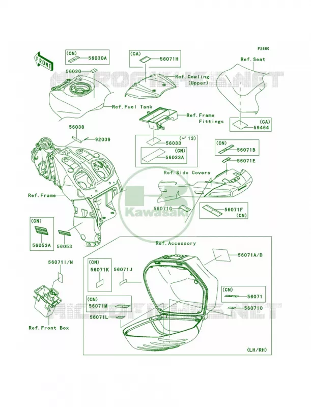 Labels Kawasaki MOTOS 1400 2013 Concours 14 ABS  ZG1400CDF