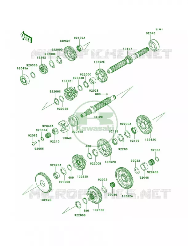 Transmission Kawasaki MOTOS 1400 2013 Concours 14 ABS  ZG1400CDF