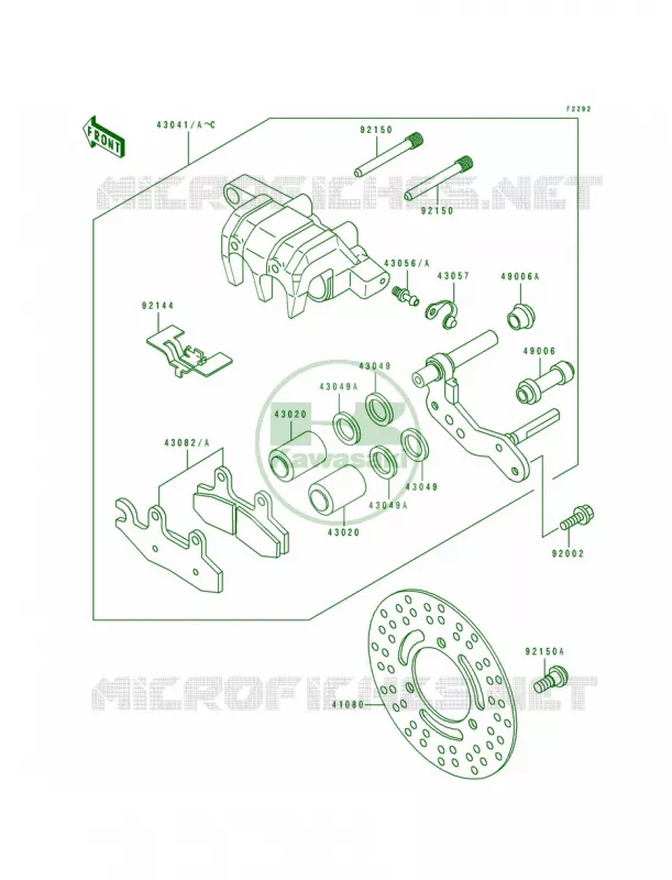 Front Brake Kawasaki QUAD 400 1994 Bayou 400 4X4  KLF400-B2