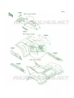 DecalsRedKLF300 C5C6 voor Kawasaki Bayou 300 4X4 1993