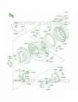 Rear Hub voor Kawasaki Bayou 300 4X4 1993