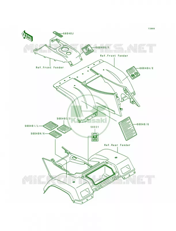 Labels Kawasaki QUAD 400 1993 Bayou 400 4X4  KLF400-B1