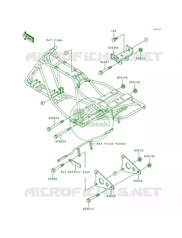 Frame Fittings Kawasaki QUAD 220 1992 Bayou 220  KLF220-A5