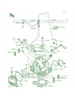 Cylinder Head voor Kawasaki Bayou 300 4X4 1992