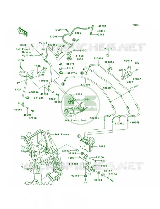 Brake Piping Kawasaki MOTOS 1400 2012 Concours 14 ABS  ZG1400CCF