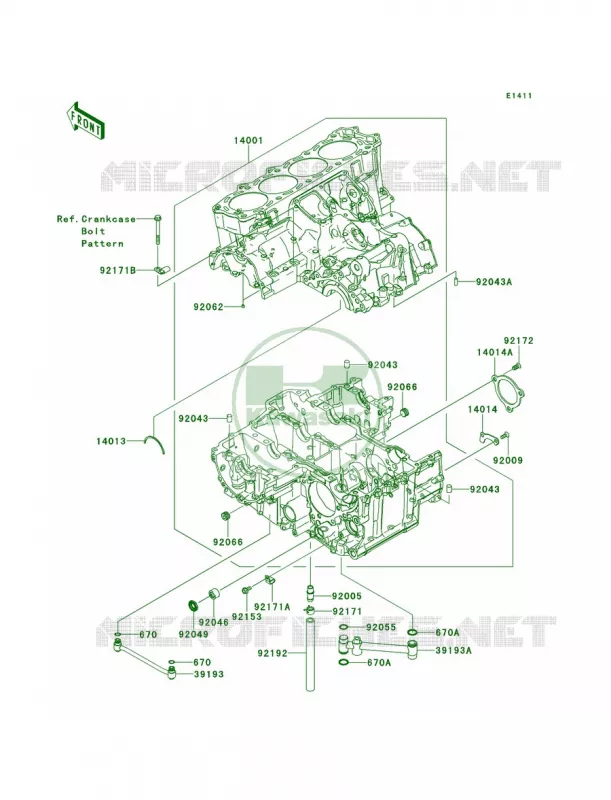 Crankcase Kawasaki MOTOS 1400 2012 Concours 14 ABS  ZG1400CCF