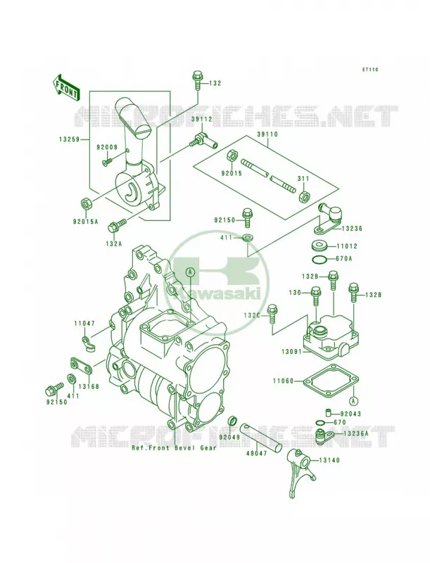 Control Kawasaki QUAD 300 1991 Bayou 300 4X4  KLF300-C3