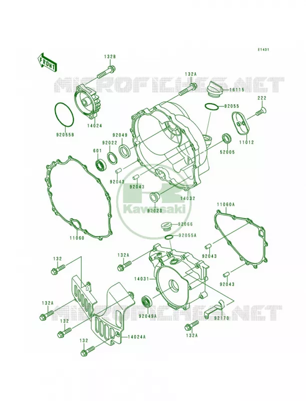Engine Covers Kawasaki QUAD 300 1990 Bayou 300 4X4  KLF300-C2