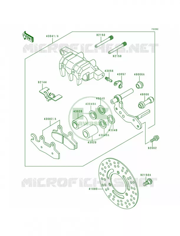 Front Brake Kawasaki QUAD 300 1990 Bayou 300 4X4  KLF300-C2