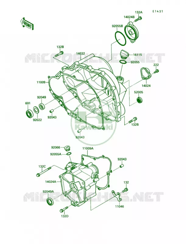 Engine Cover Kawasaki QUAD 220 1989 Bayou 220  KLF220-A2