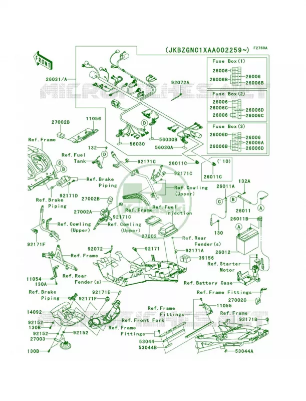 Chassis Electrical Equipment Kawasaki MOTOS 1400 2011 Concours 14 ABS  ZG1400CBF