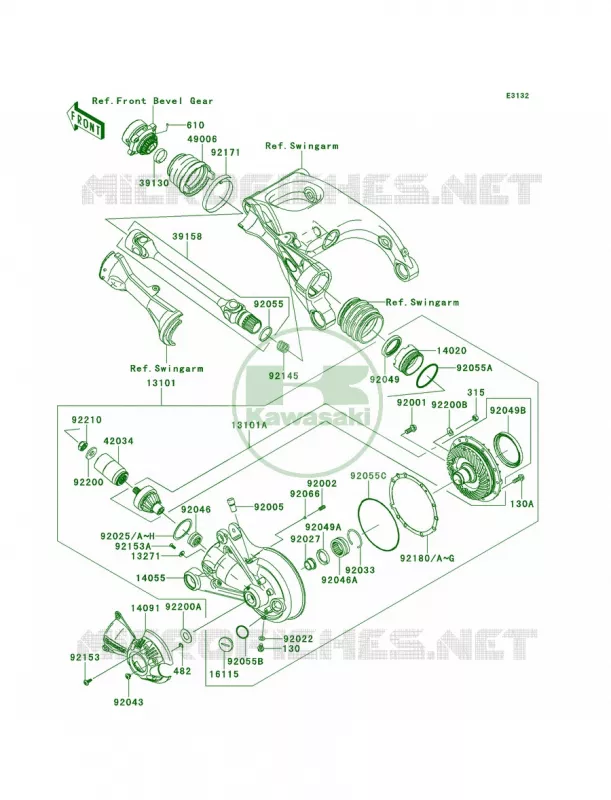 Drive ShaftFinal Gear Kawasaki MOTOS 1400 2011 Concours 14 ABS  ZG1400CBF