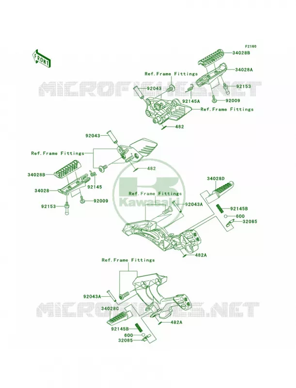 Footrests Kawasaki MOTOS 1400 2011 Concours 14 ABS  ZG1400CBF