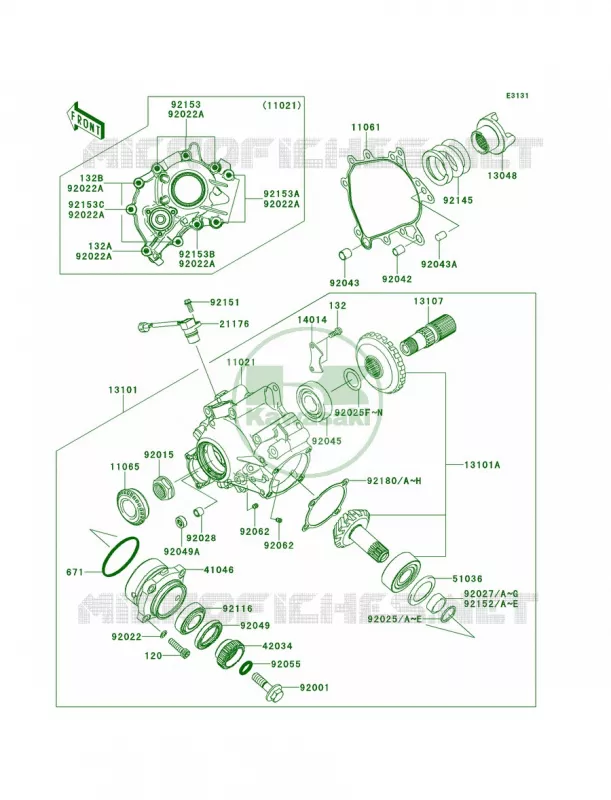 Front Bevel Gear Kawasaki MOTOS 1400 2011 Concours 14 ABS  ZG1400CBF