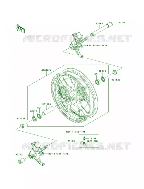 Front WheelCAF-CDF Kawasaki MOTOS 1400 2011 Concours 14 ABS  ZG1400CBF