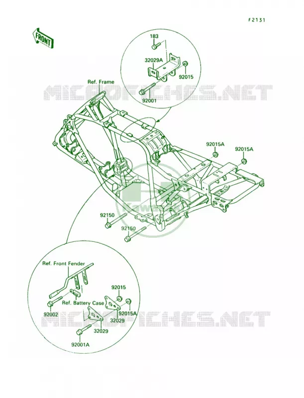 Frame Fitting Kawasaki QUAD 220 1988 Bayou 220  KLF220-A1