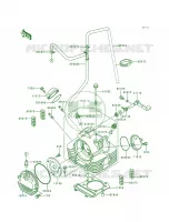 Cylinder Head voor Kawasaki Bayou 300 1988