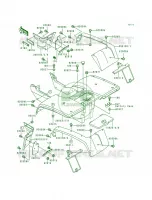 Rear Fender voor Kawasaki Bayou 300 1988