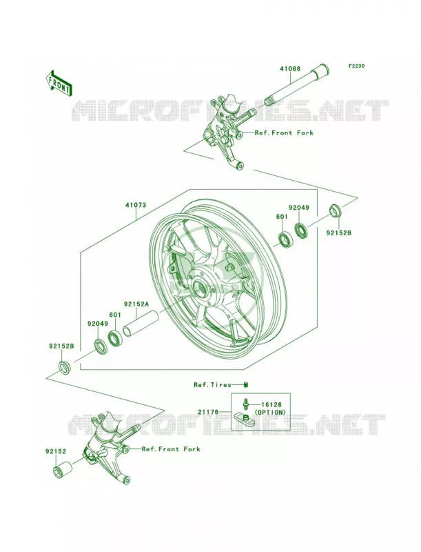Front Wheel Kawasaki MOTOS 1400 2010 Concours 14  ZG1400DAF