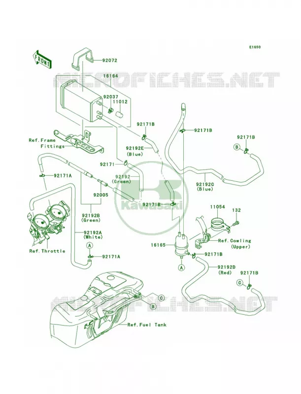 Fuel Evaporative SystemCA Kawasaki MOTOS 1400 2010 Concours 14  ZG1400DAF