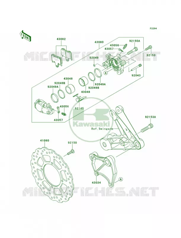 Rear Brake Kawasaki MOTOS 1400 2010 Concours 14  ZG1400DAF